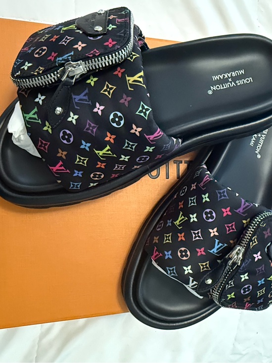 Louis Vuitton Shoes - Louis Vuitton x Mura Black Multicolor Monogram Pool pillow flat comfort mule